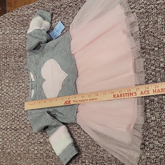 Little Lass Girls Heart Pink and Rose Gold Glitter Tutu Dress Size 18 M - Picture 9 of 9